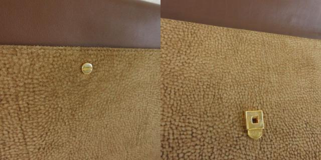 【中古】ボルボネーゼ BORBONESE by redwall クラッチペダル御徒面子 なめし革 茶 *T318 レディース