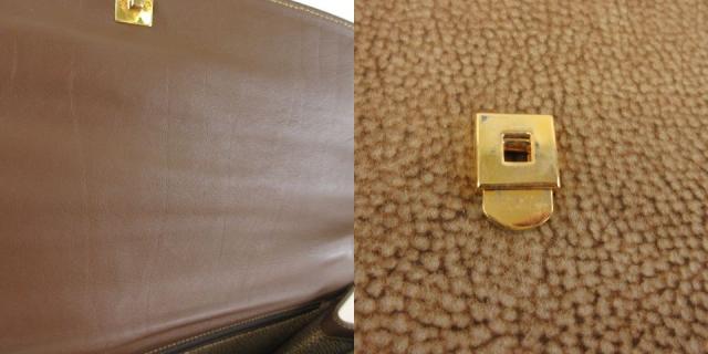 【中古】ボルボネーゼ BORBONESE by redwall クラッチペダル御徒面子 なめし革 茶 *T318 レディース