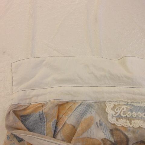 中古】インポートロッサ Rossa シャツ ブラウス 七分袖 総柄 白 42