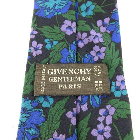 【中古】未使用品 ジバンシィ GIVENCHY シルクネクタイ 花柄 青 緑 *A409 ☆AA★ メンズ_2