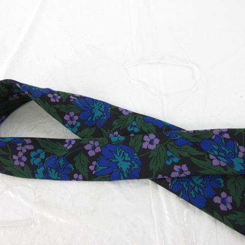 【中古】未使用品 ジバンシィ GIVENCHY シルクネクタイ 花柄 青 緑 *A409 ☆AA★ メンズ_3