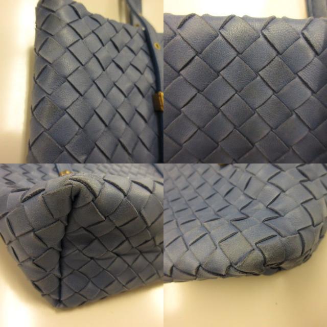 【中古】ボッテガヴェネタ BOTTEGA VENETA トートバッグ ハンド イントレチャート レザー 青 *T656 ☆AA★ レディース_6