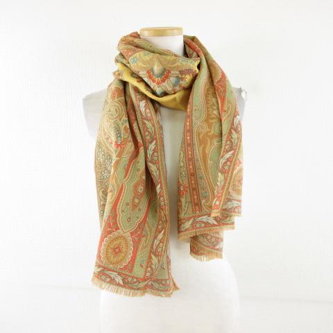 ETRO エトロ シルク混 総柄スカーフ ストール ペイズリー イタリア製