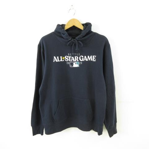 【中古】フォーティーセブン ’47 ALL STAR GAME パーカー 裏起毛 長袖 プリント 紺 L *A211 メンズ