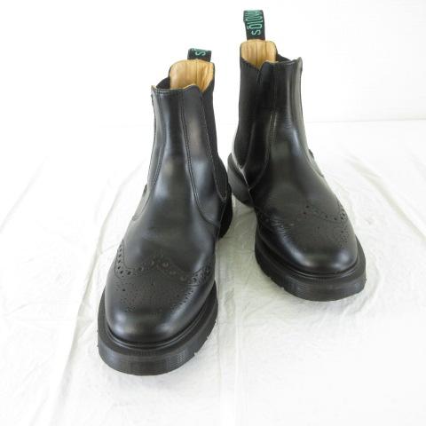 【中古】ソロヴェアー SOLOVAIR YMC サイドゴアブーツ ウィングチップ レザー 黒 38 *T586 レディース