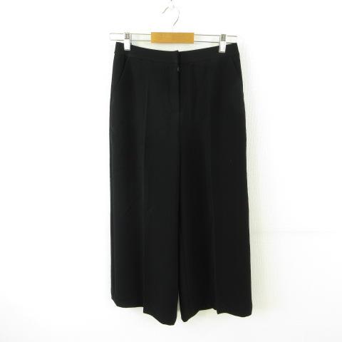 【中古】インポートロッサ Rossa クロップドパンツ ワイド 黒 42 *T664 レディース