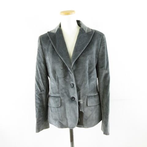 【中古】未使用品 カマルゴリ CAMALGORI イタリア製 ベロアジャケット テーラード 長袖 46 *A407 レディース