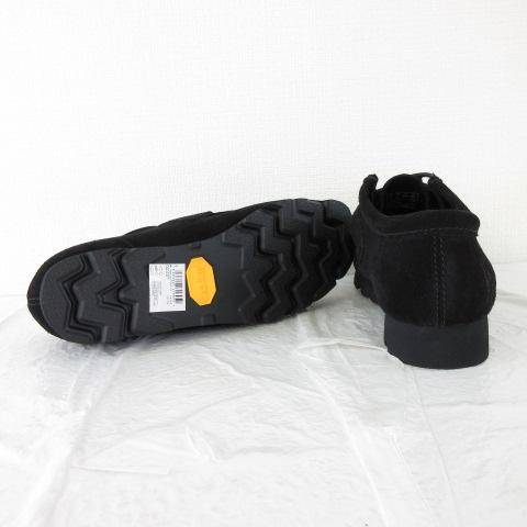 【中古】未使用品 クラークス clarks ニードルス needles コラボ WALLABEE スエードシューズ ローファー 靴 黒 24.5cm_1