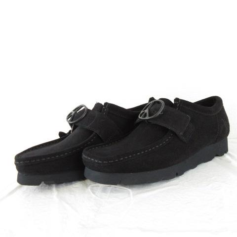 【中古】未使用品 クラークス clarks ニードルス needles コラボ WALLABEE スエードシューズ ローファー 靴 黒 24.5cm_3