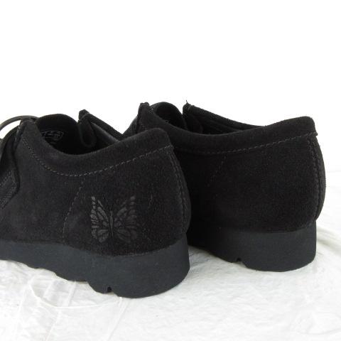 【中古】未使用品 クラークス clarks ニードルス needles コラボ WALLABEE スエードシューズ ローファー 靴 黒 24.5cm_4