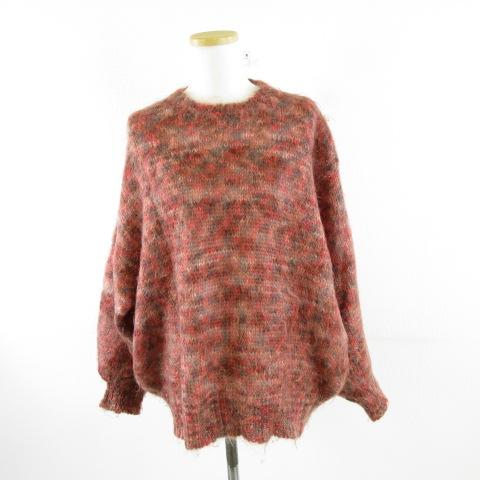 【中古】Kilmorrey ヴィンテージ ウールニット セーター 長袖 赤 40 *A808 レディース
