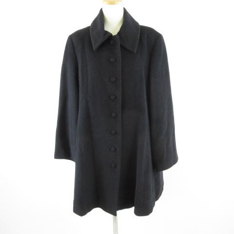 【中古】ケティ KETTY ステンカラーコート ハーフ丈 長袖 黒 M *T14 レディース