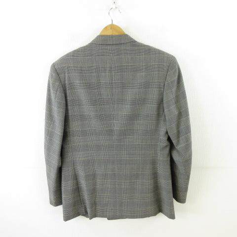 【中古】未使用品 タケオキクチ TAKEO KIKUCHI ダブルスーツ セットアップ テーラード チェック グレー 紺 03 メンズ_1