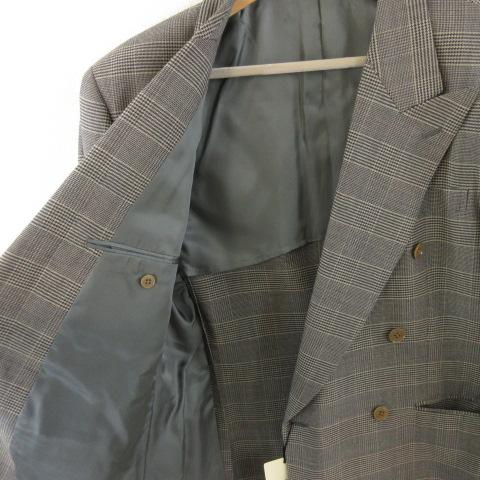 【中古】未使用品 タケオキクチ TAKEO KIKUCHI ダブルスーツ セットアップ テーラード チェック グレー 紺 03 メンズ_5
