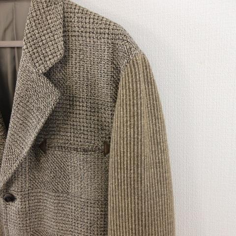 【中古】未使用品 GEORGES RECH HOMME ツイード3ピーススーツ セットアップ テーラード ベスト 長袖 ベージュ L_3