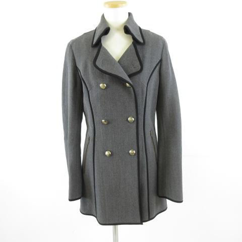 【中古】ドネーカーサ DONEY casa コート ミドル丈 長袖 グレー 40 *T267 レディース