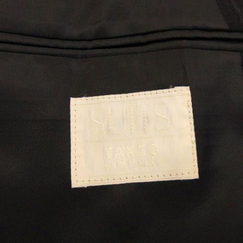 【中古】タケオキクチ TAKEO KIKUCHI ダブルスーツ セットアップ テーラード スラックス ストライプ 黒 3 メンズ_2