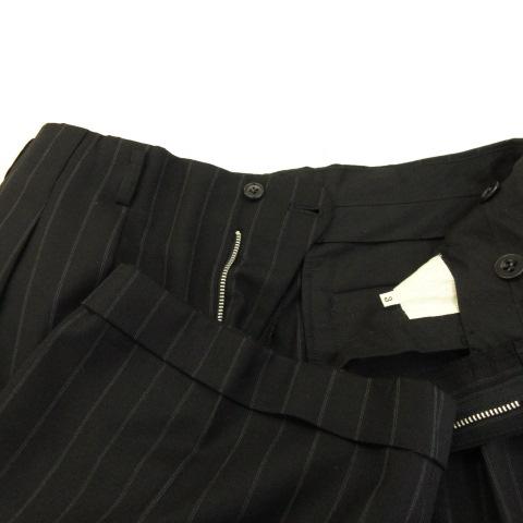 【中古】タケオキクチ TAKEO KIKUCHI ダブルスーツ セットアップ テーラード スラックス ストライプ 黒 3 メンズ_8