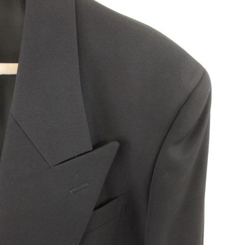 【中古】タケオキクチ TAKEO KIKUCHI スーツ ブラックフォーマル ダブルジャケット 長袖 パンツ 黒 *T372 メンズ_3