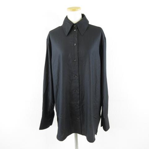 【中古】オーブ orb. シャツ ブラウス 長袖 黒 F *A429 レディース