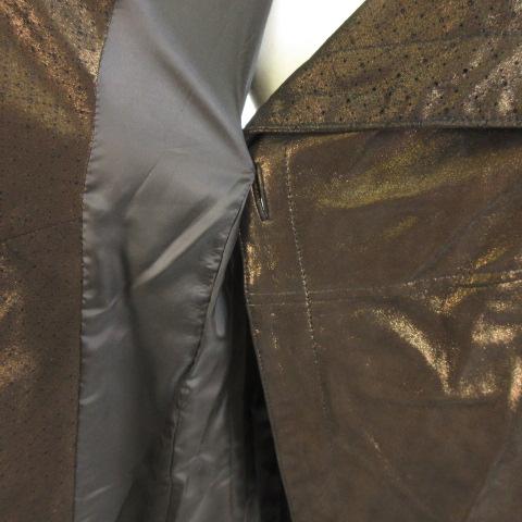 【中古】ベスト ラムスキン 茶 M *T835 レディース_5