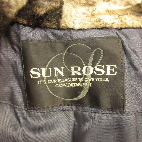 【中古】サンローズ SUN ROSE ダウンジャケット 長袖 ファー 紺 M *T836 レディース_2