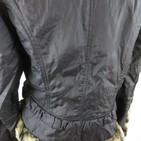 【中古】サンローズ SUN ROSE ダウンジャケット 長袖 ファー 紺 M *T836 レディース_5