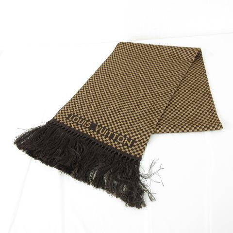 【中古】ルイヴィトン LOUIS VUITTON ダミエ エシャルプスモーキング ストール マフラー 茶 *A837 レディース
