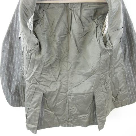 【中古】トゥモローランド TOMORROWLAND ジャケット ブレザー 長袖 ストライプ グレー 48 *T247 メンズ_4