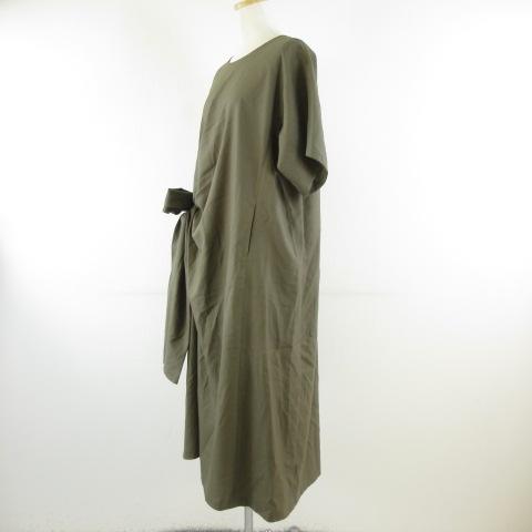 【中古】ARCH THE 衣装 ロング 五分袖 カーキ 緑 38 *T686 レディース