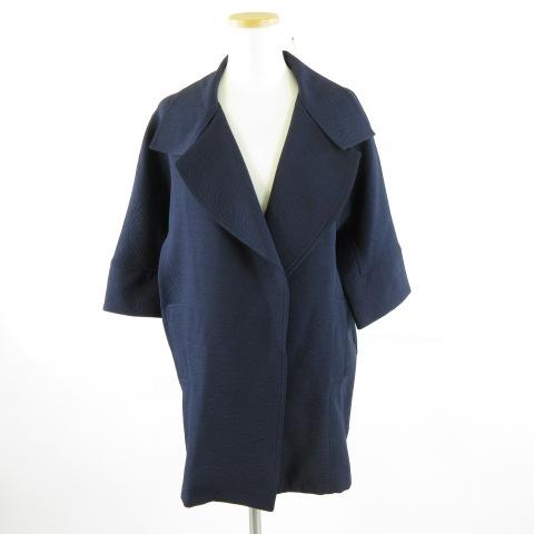 【中古】ワンステート 1.STATE コート ラペル ドルマン 七分袖 ハーフ丈 紺 XS *A748 レディース