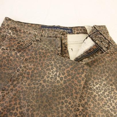 【中古】未使用品 アンジェロマラニー angelo marani セットアップ ベスト ロングパンツ ヒョウ柄 茶 46 *A929 レディース_7