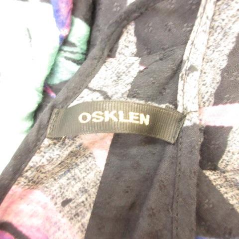 【中古】オスクレン OSKLEN キャミワンピース ミニ 総柄 グレー 黒 ピンク P *A989 レディース_2