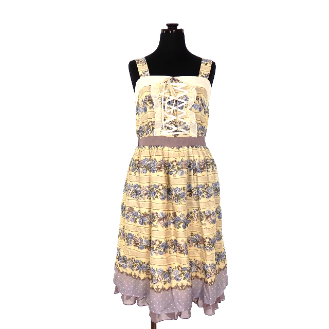 中古 アクシーズファム Axes Femme バラ マリン プリント キャミワンピース チュニック M イエロー 黄 Tj341x03pの通販はau Pay マーケット ブランド古着のベクトル