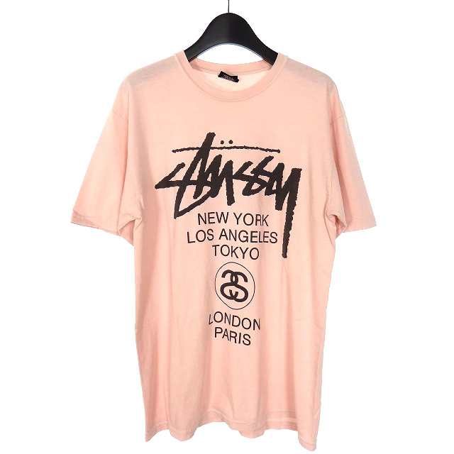 中古 ステューシー Stussy ワールドツアー プリント Tシャツ カットソー 半袖 M ピンク メンズの通販はau Pay マーケット ブランド古着のベクトル