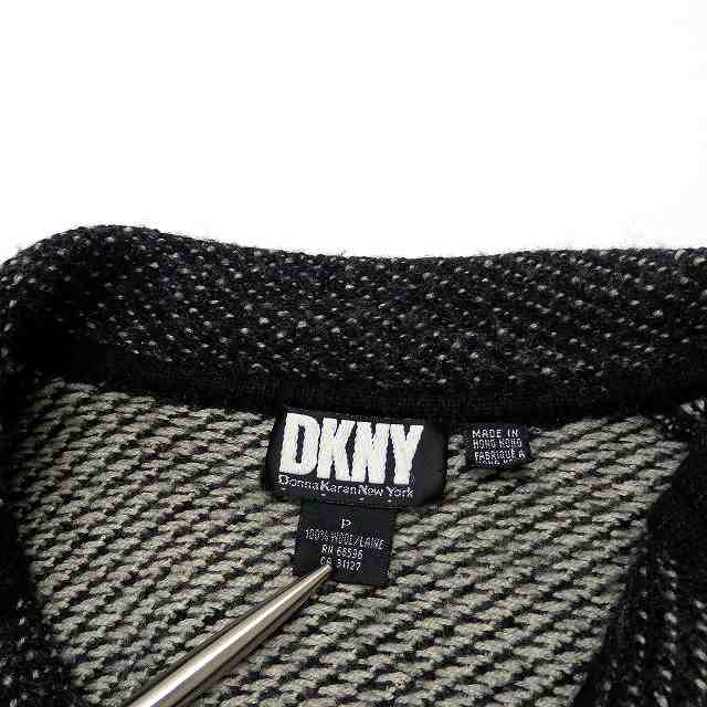 ダナキャランニューヨーク DKNY ニットコート ウール 黒 ブラック