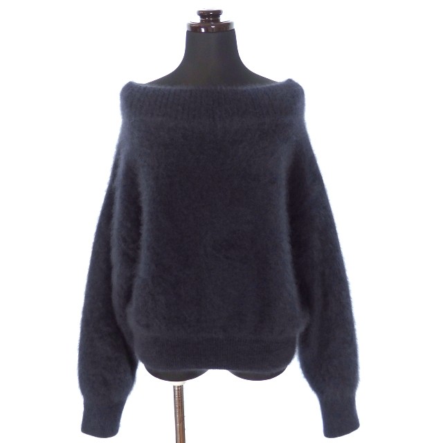 中古】ノーブル NOBLE 18AW オフショルダー ファーニット セーター