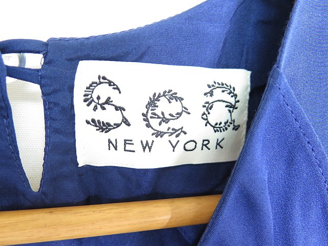 中古 シーニューヨーク Sea New York シルク ミニワンピース フレアスリーブ 2 ブルー Sa98 レディースの通販はau Pay マーケット ブランド古着のベクトル