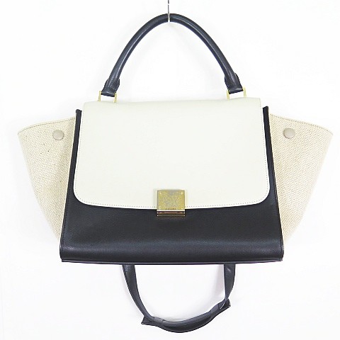 ☆美品☆ CELINE セリーヌ 2way トラペーズ レザー✖️キャンバス-