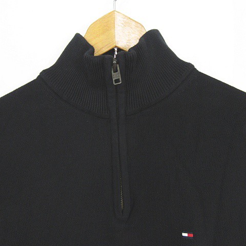 中古】トミーヒルフィガー TOMMY HILFIGER ニット 長袖 ハーフジップ