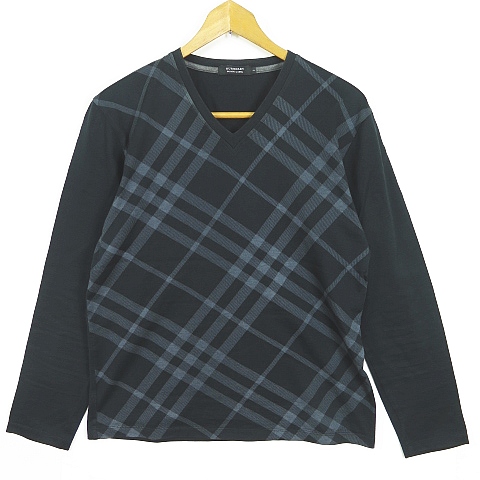 い*ん様 バーバリーブラックレーベル ノバチェック 黒色 長袖 BURBERRY ブラックレーベル シャツ ノバチェック 黒 総柄