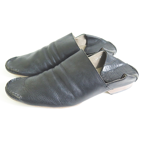 【中古】ワイズ Y's レザー 2WAYスリッポン ステップダウン 5 ブラック ヴィンテージ 2sa6911 レディース