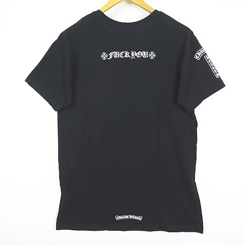 【中古】クロムハーツ CHROME HEARTS Tシャツ 半袖 L ブラック F〇UK YOU プリント 国内正規 ☆AA★ 2sa7067 メンズ