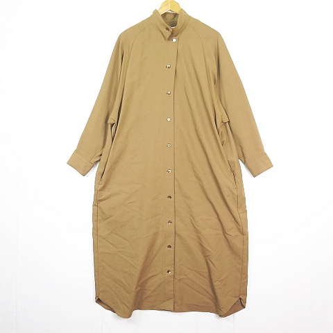 【中古】レキップヨシエイナバ L'EQUIPE YOSHIE INABA ロング ワンピース レーヨン 38 ベージュ 2sa7078