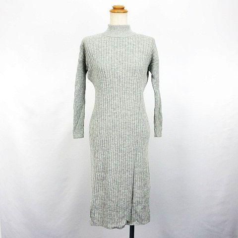 中古 無印良品 良品計画 ニット ワンピース 長袖 ハイネック ミモレ丈 リブ ウール Xs S グレー Ekm レディースの通販はau Pay マーケット ブランド古着のベクトル