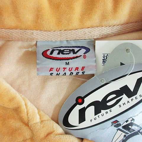 中古】未使用品 nev FUTURE SHAPES ポロシャツ 長袖 ベロア ボーダー