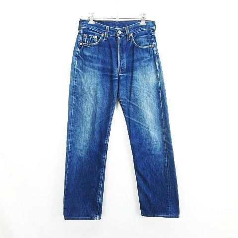 【中古】リーバイス 501 ジーンズ ストレート ボタンフライ 米国製 刻印555 セルビッチ 29 インディゴ ※EKM メンズ