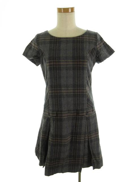 中古 スピック スパン Spick Span ワンピース ひざ丈 半袖 フレアー チェック グレー 茶 ブラウン 紺 ネイビー の通販はau Pay マーケット ブランド古着のベクトル