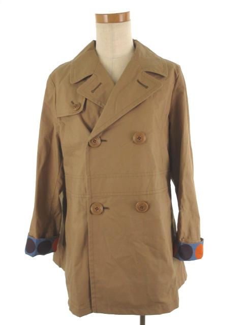 中古 スナオクワハラ Sunao Kuwahara ステンカラ コート ダブル フレアー 袖口水玉 ドット ベージュ系 M アウターの通販はau Pay マーケット ブランド古着のベクトル