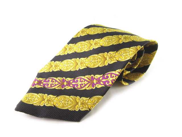 中古 ジャンニヴェルサーチ Gianni Versace ネクタイ ワイド レジメンタルストライプ 総柄 メデューサ 黒 ブラック ゴールド の通販はau Pay マーケット ブランド古着のベクトル